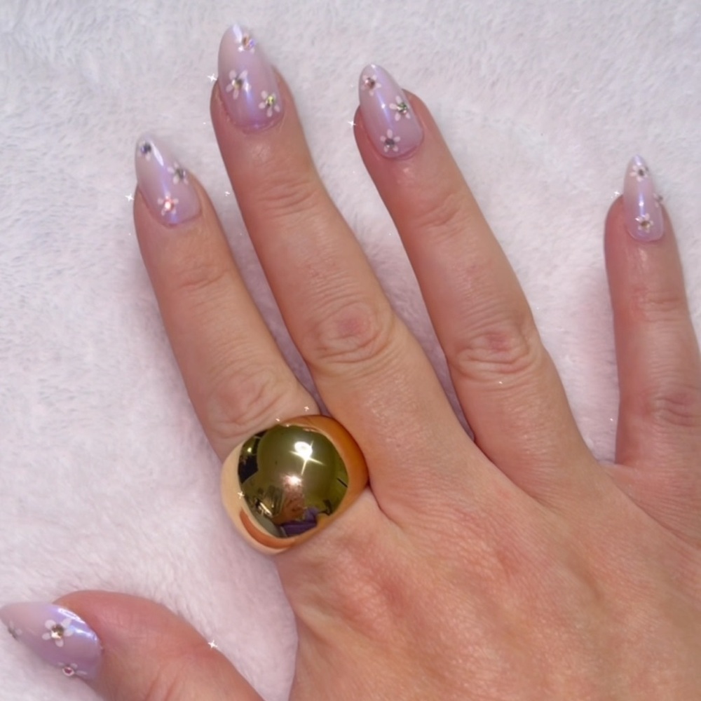 Bold Dome Gold Statement Ring Sz 11-12